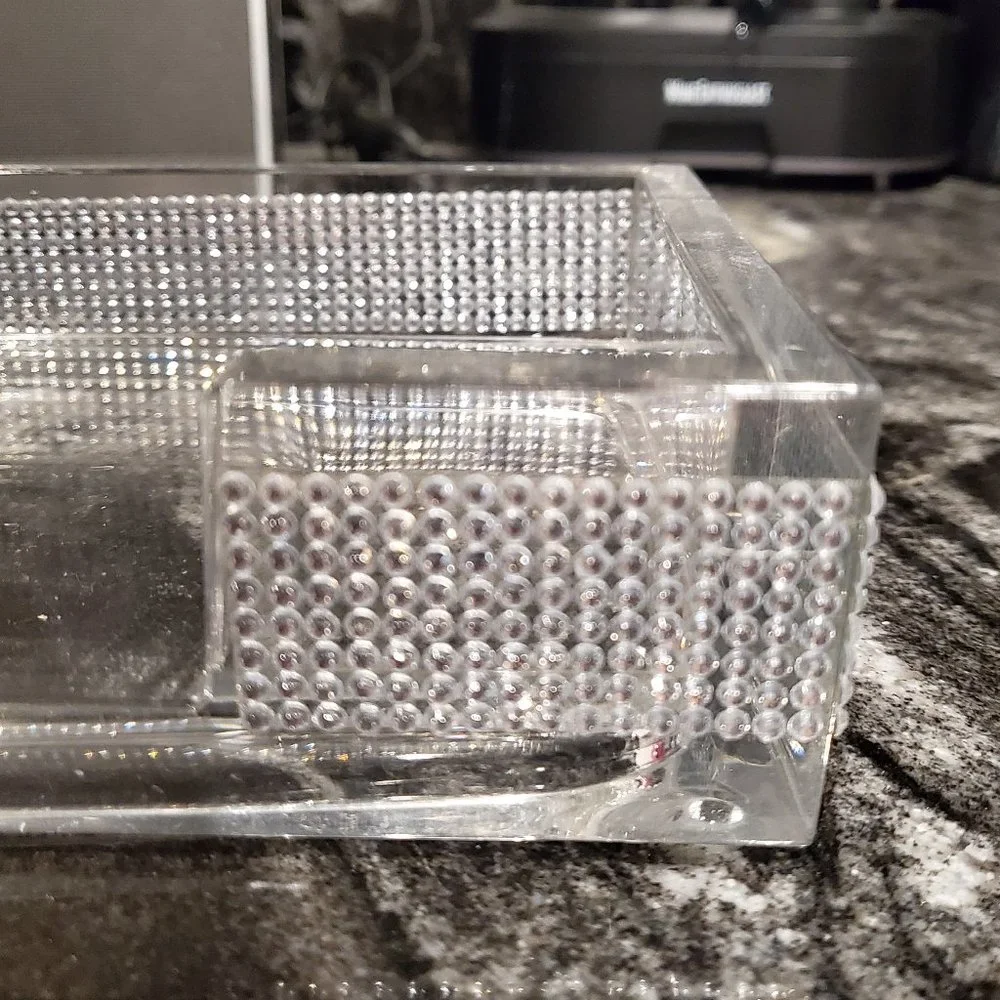 Hotel Collection Clear Vanity Tray with Rhinestones